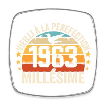 Jahrgang 1963 Retro 1963 Geburtstagsgeschenk - Viereckiger Kühlschrankmagnet - Weiß - Vorne