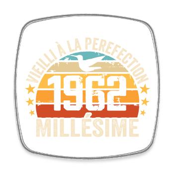Millésime 1962 Cadeau D’anniversaire Rétro 1962 - Magnet carré - blanc - Devant
