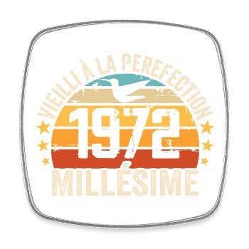 Millésime 1972 Cadeau D’anniversaire Rétro 1972 - Magnet carré - blanc - Devant