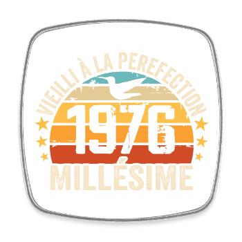 Jahrgang 1976 Retro 1976 Geburtstagsgeschenk - Viereckiger Kühlschrankmagnet - Weiß - Vorne