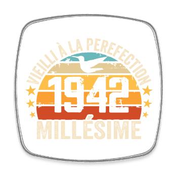 Millésime 1942 Cadeau D’anniversaire Rétro 1942 - Magnet carré - blanc - Devant