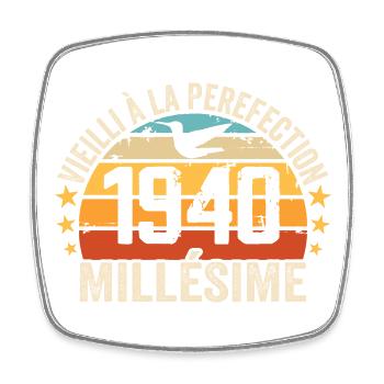 Vintage 1940er Jahre Retro 1940er Jahre Geburtstagsgeschenk - Viereckiger Kühlschrankmagnet - Weiß - Vorne