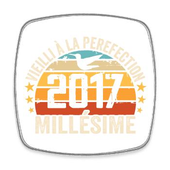 Millésime 2017 Cadeau D’anniversaire Rétro 2017 - Magnet carré - blanc - Devant