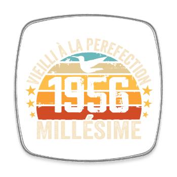 Vintage 1956 Retro 1956 Birthday Gift - Square fridge magnet - white - Front