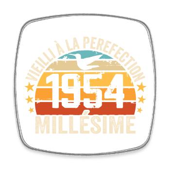 Vintage 1954 Retro 1954 Birthday Gift - Square fridge magnet - white - Front