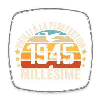 Vintage 1945 Retro 1945 Birthday Gift - Square fridge magnet - white - Front