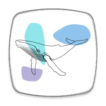 Whale - Humpback Whale - Marine Mammal - Gift - Square fridge magnet - white - Front