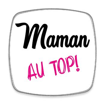MOM AT THE TOP - Square fridge magnet - white - Front