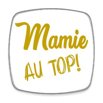 MAMIE - Magnet carré - blanc - Devant
