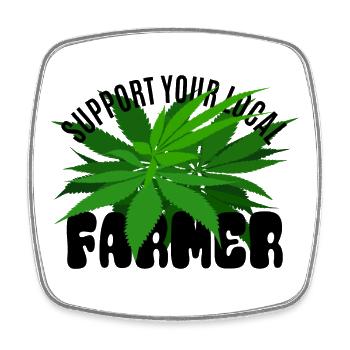 Support your local Farmer - Hanf - Viereckiger Kühlschrankmagnet - Weiß - Vorne