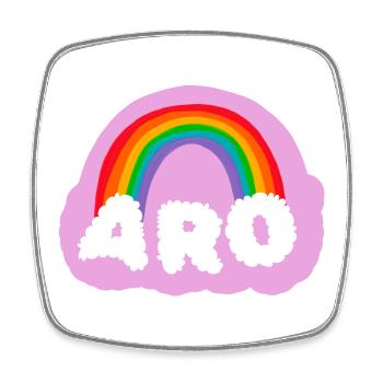 Aromantik, aromatisch, aro - Viereckiger Kühlschrankmagnet - Weiß - Vorne