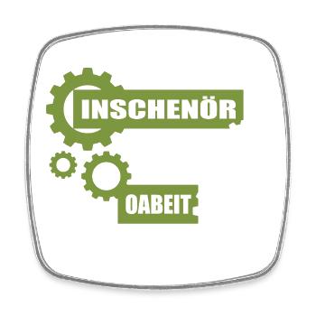 Inschenör ba da Oabeit, engineer at work - Square fridge magnet - white - Front