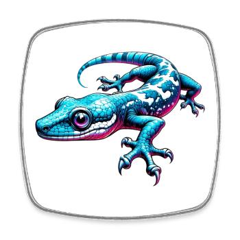 Gecko - Magnet carré - blanc - Devant