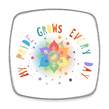 Flower with Scripture Symbol for Pride & Belonging - Square fridge magnet - white - Front