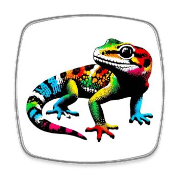 Gecko - Viereckiger Kühlschrankmagnet - Weiß - Vorne