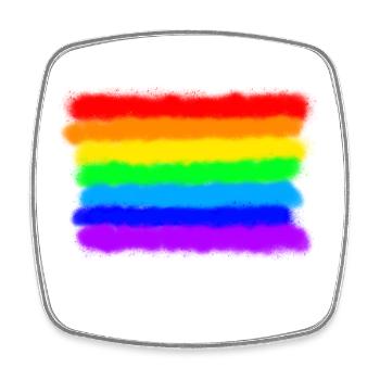 Pride Rainbow Colours / RGB Graffiti Spraypaint - Square fridge magnet - white - Front