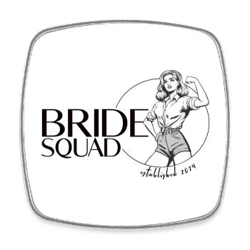 Bride squad - Bachelorette Junggesellinnen Party - Viereckiger Kühlschrankmagnet - Weiß - Vorne