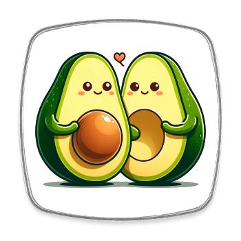 Avocado Couple - Square fridge magnet - white - Front