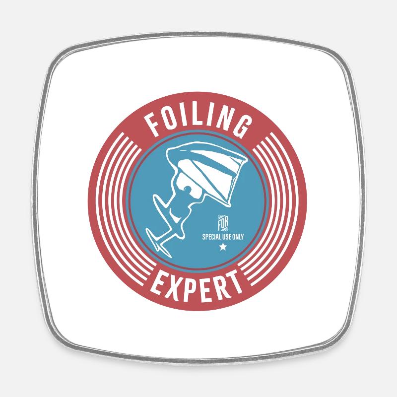 Étiquette Wingfoil - Magnet carré - blanc