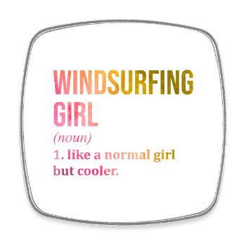 Windsurfen - Viereckiger Kühlschrankmagnet - Weiß - Vorne