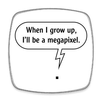 When I Grow Up, I’ll Be A Megapixel. (B / Outline) - Square fridge magnet - white - Front