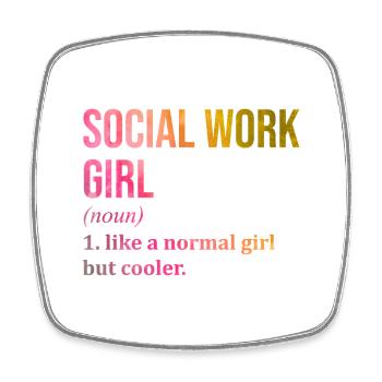 Social Work - Square fridge magnet - white - Front