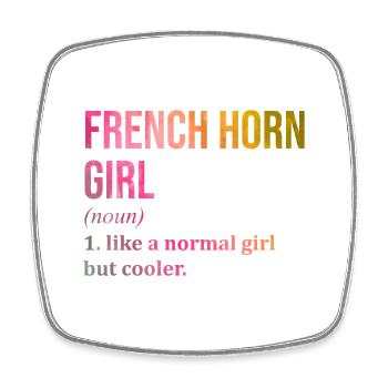 French Horn - Square fridge magnet - white - Front