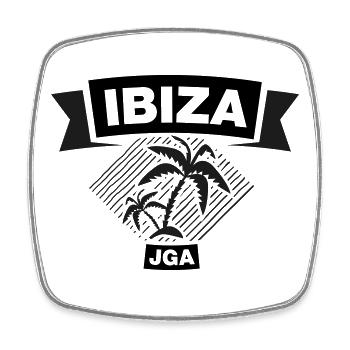 IBIZA – Bachelor Party under Palm Trees 2c - Square fridge magnet - white - Front