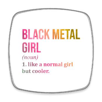 Black Metal - Viereckiger Kühlschrankmagnet - Weiß - Vorne