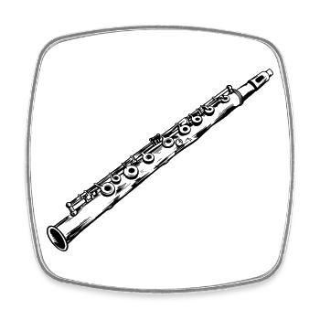 Flute - Square fridge magnet - white - Front