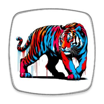 Tigre - Magnet carré - blanc - Devant