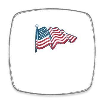 Drapeau de l’Amérique - Magnet carré - blanc - Devant