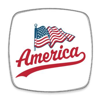 America Flag - Square fridge magnet - white - Front