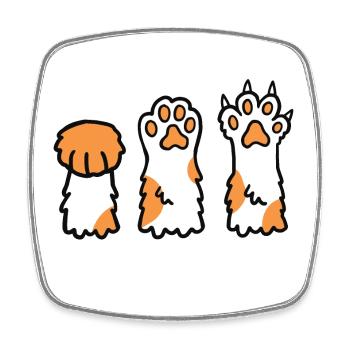 Katze Kätzchen Pfote - Viereckiger Kühlschrankmagnet - Weiß - Vorne