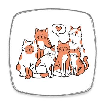 Katzen Katzenliebhaber - Viereckiger Kühlschrankmagnet - Weiß - Vorne