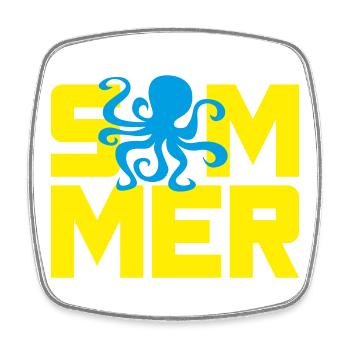 Sommer Oktopus Tischenfisch Urlaub Ferien Meer - Viereckiger Kühlschrankmagnet - Weiß - Vorne