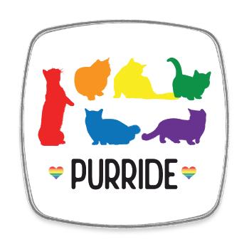 LGBTQ Pride Month - Purride - Square fridge magnet - white - Front