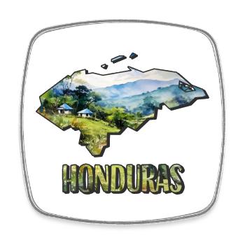Watercolor Map of Honduras - Square fridge magnet - white - Front