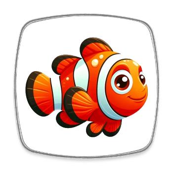 Clownfish - Square fridge magnet - white - Front