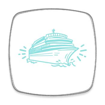 Kreuzfahrtschiff Kreuzfahrt - Viereckiger Kühlschrankmagnet - Weiß - Vorne