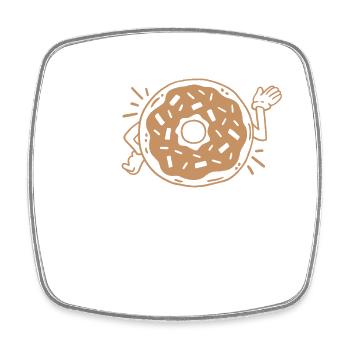 Donut Donut-Wortspiel - Viereckiger Kühlschrankmagnet - Weiß - Vorne