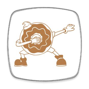 Dabbing Donut - Viereckiger Kühlschrankmagnet - Weiß - Vorne