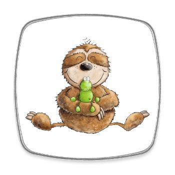 FaultierUnd Frosch Freundschaft Chillen - Viereckiger Kühlschrankmagnet - Weiß - Vorne