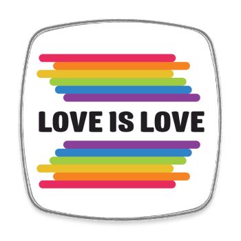 LGBT Pride Monat - Liebe ist Liebe - Viereckiger Kühlschrankmagnet - Weiß - Vorne