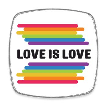 LGBT Pride Monat - Liebe ist Liebe - Viereckiger Kühlschrankmagnet - Weiß - Vorne