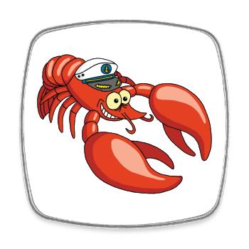 Lobster Captain - Square fridge magnet - white - Front