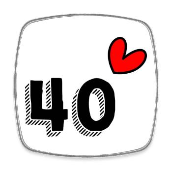 40. 40 ANS. 40e ANNIVERSAIRE. ANNIVERSAIRE 40 ANS. - Magnet carré - blanc - Devant