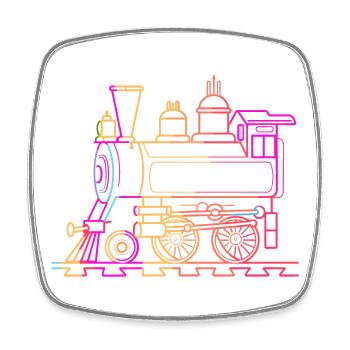 Railroad Comic - Square fridge magnet - white - Front