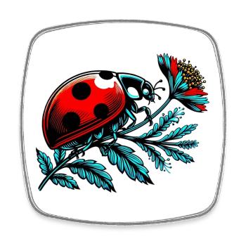 Coccinelle - Magnet carré - blanc - Devant
