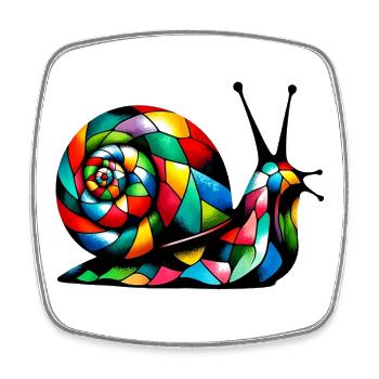 Harlequin Snail - Square fridge magnet - white - Front